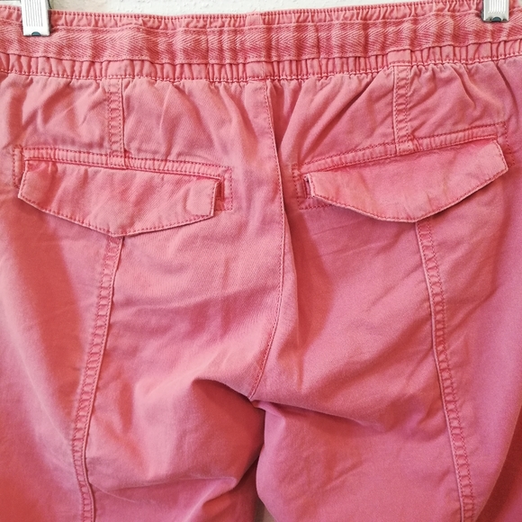SOLD Sonoma Coral Drawstring Waist Roll Tab Legs Capri Pants Size 4 - Picture 8 of 12